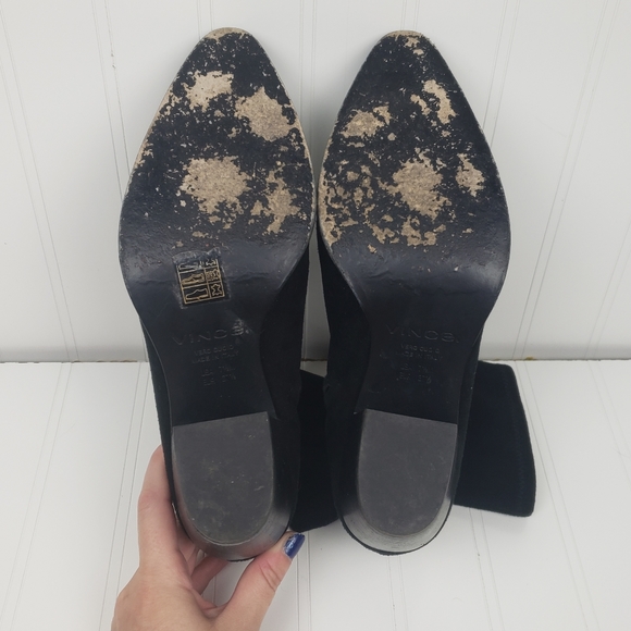 Vince. Hayek black suede block heel sock booties - Picture 10 of 13